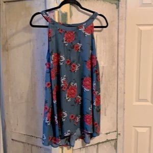 torrid BLUE ROSE HIGH NECK GEORGETTE TANK